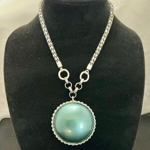 Chunky Green-Gray Statement Necklace